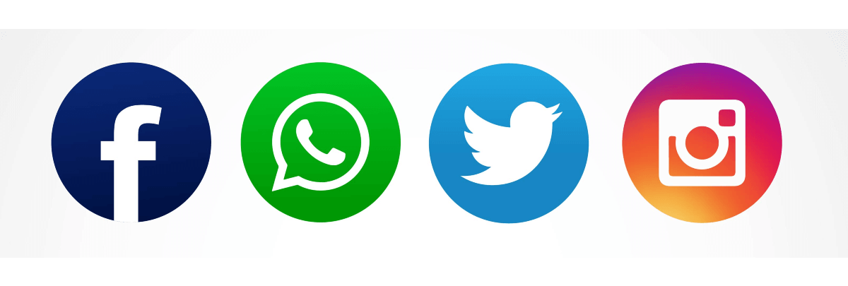 icons das redes sociais facebook whatsapp twitter instagram
